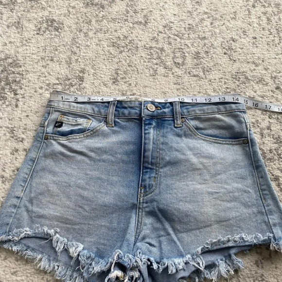 Kancan denim shorts high rise cut offs light wash medium 26 / 27 - Picture 4 of 11